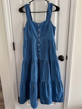 Madewell Button-Front Tiered Midi Dress